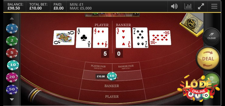 Baccarat sử dụng bộ bài Tây 52 lá