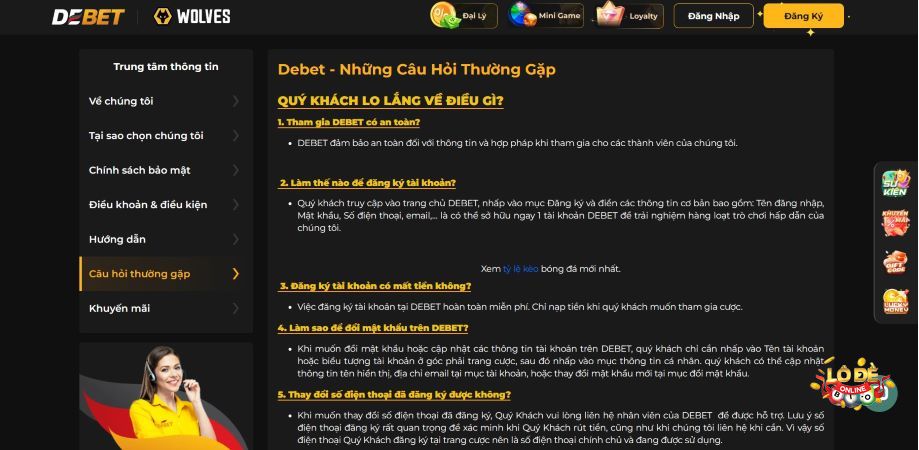 Các câu hỏi về cổng game Debet
